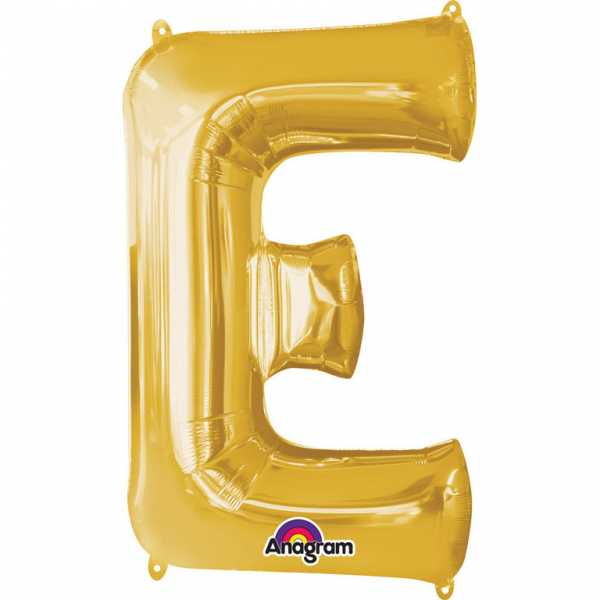Folienballon Buchstabe E Gold, 53cm x 81cm