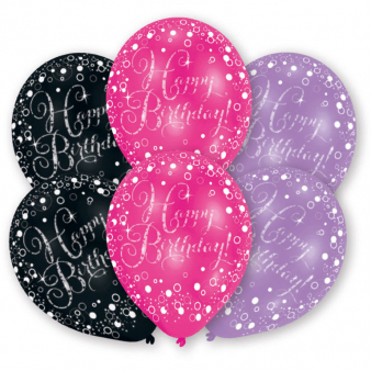 Latexballons Happy Birthday - drei Farben