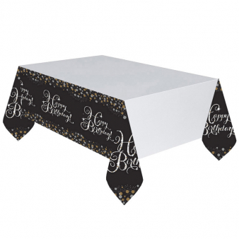 Tischdecke Happy Birthday Sparkling Gold