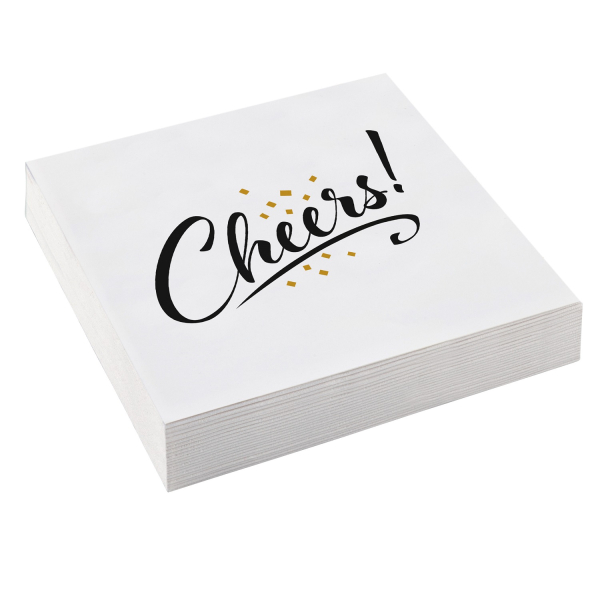 20 Servietten Cheers Golden Wishes 33 x 33 cm