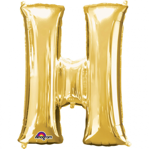 Folienballon SuperShape Buchstabe H Gold, 66cm x 81cm