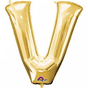 Folienballon SuperShape Buchstabe V Gold, 81cm x 81cm