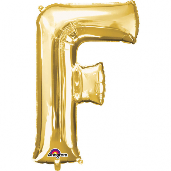 Folienballon SuperShape Buchstabe F Gold, 53cm x 81cm