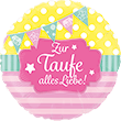 Folienballon "Zur Taufe alles Liebe" Pink 60cm