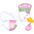 Folienballon Multi-Ballon It's a Girl Storch