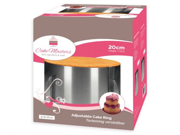 Cake-Masters Tortenring verstellbar 20cm hoch