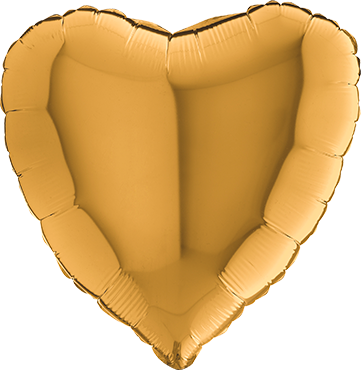Folienballon "Herz" Gold metallic 91cm