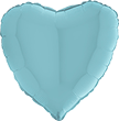Folienballon "Herz" Pastell Blau metallic 91cm