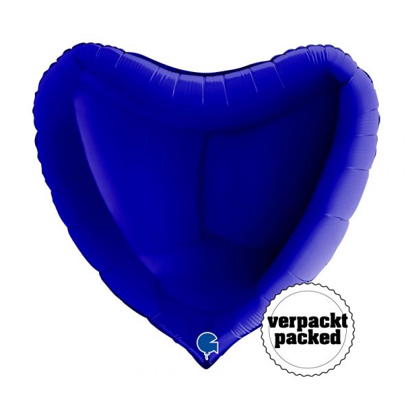 Folienballon "Herz" Dunkelblau metallic 91cm