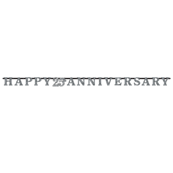 Partykette Silberne Hochzeit / Happy 25 Anniversary