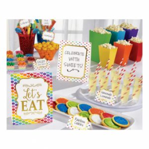 Buffet Deko-Set regenbogenfarben