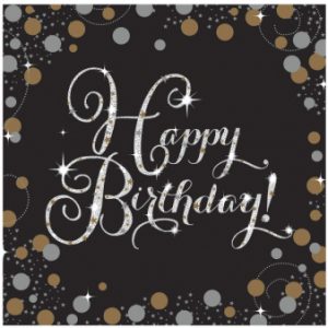 Servietten Happy Birthday Sparkling Gold