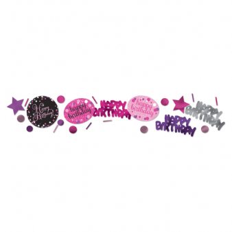 Konfetti Happy Birthday Sparkling Pink