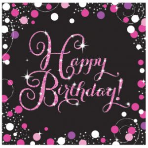 Servietten Happy Birthday Sparkling Pink