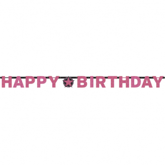 Partykette Happy Birthday Sparkling Pink