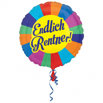 Standard "Endlich Rentner" Folienballon Rund, 43 cm