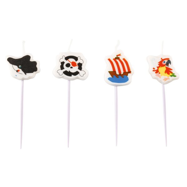 4 Mini-Figurenkerzen Pirat