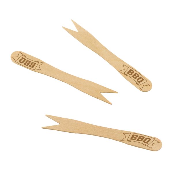 20 Minigabeln BBQ Party Holz 8,5 cm
