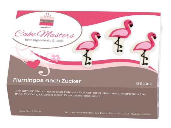 Cake-Masters Flamingos flach Zucker 6 Stück