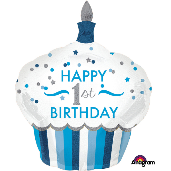 Folienballon SuperShape "1st Birthday Cupcake Boy"