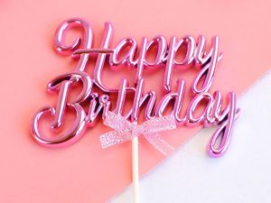 Cake-Masters Cake Topper Happy Birthday pink 3D
