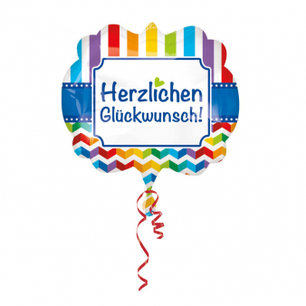 SuperShape "Herzlichen Glückwunsch" Folien Balloon 63 x 55cm