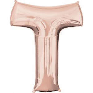 Folienballon SuperShape Buchstabe T Rose-Gold, 66cm x 81cm,