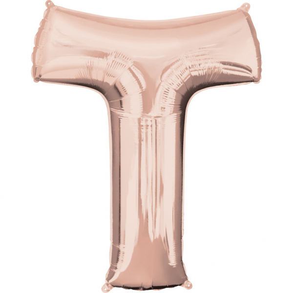 Folienballon SuperShape Buchstabe T Rose-Gold, 66cm x 81cm,