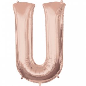 Folienballon SuperShape Buchstabe U Rose-Gold, 58cm x 83cm