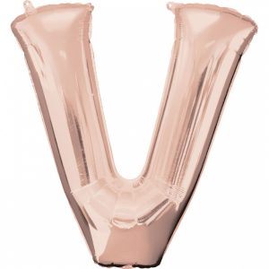 Folienballon SuperShape Buchstabe V Rose-Gold, 81cm x 81cm