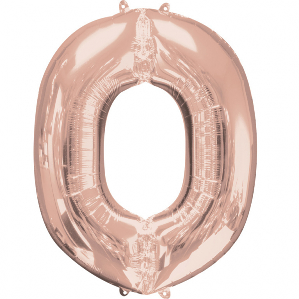 Folienballon SuperShape Buchstabe O Rose-Gold, 66cm x 83cm