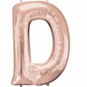 Folienballon SuperShape Buchstabe D Rose-Gold, 60cm x 83cm