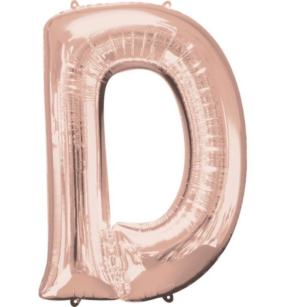 Folienballon SuperShape Buchstabe D Rose-Gold, 60cm x 83cm