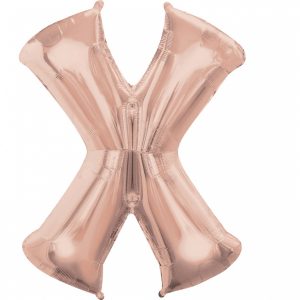 Folienballon SuperShape Buchstabe X Rose-Gold, 68cm x 88cm