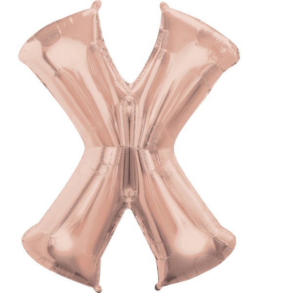 Folienballon SuperShape Buchstabe X Rose-Gold, 68cm x 88cm