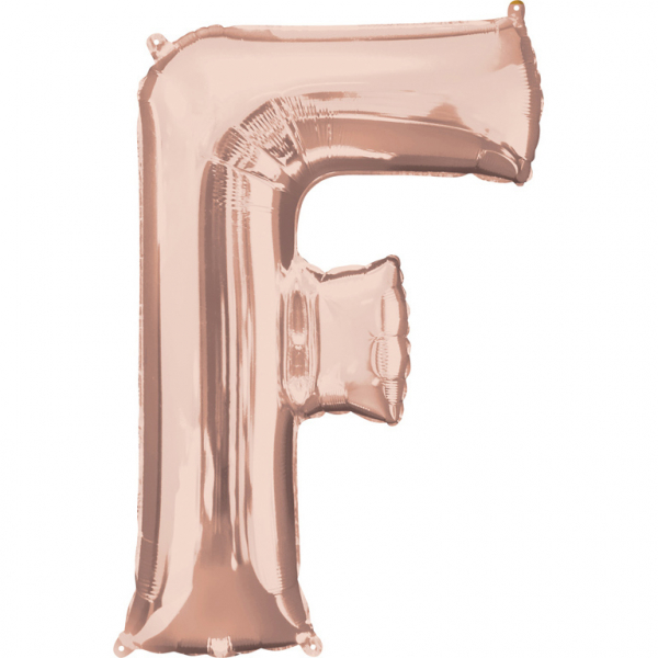 Folienballon SuperShape Buchstabe F Rose-Gold, 53cm x 81cm