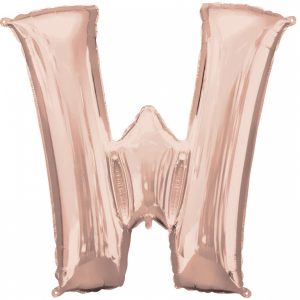 Folienballon SuperShape Buchstabe W Rose-Gold, 71cm x 83cm