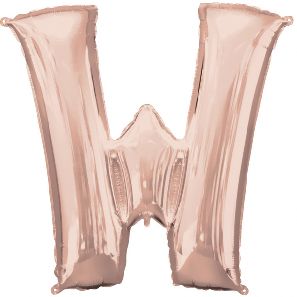 Folienballon SuperShape Buchstabe W Rose-Gold, 71cm x 83cm