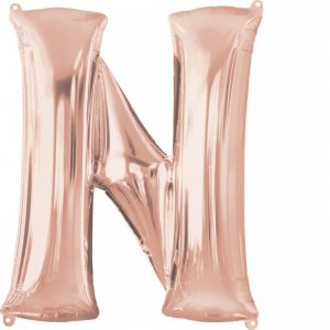 Folienballon SuperShape Buchstabe N Rose-Gold, 60cm x 81cm