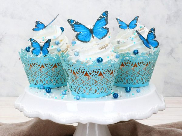 Cake-Masters Wafer Paper Schmetterlinge blau 29 Stück ausgestanzt