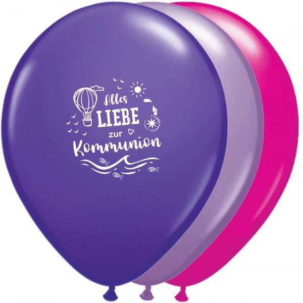 6 Latexballons "Alles Liebe zur Kommunion"