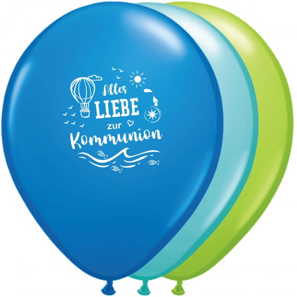 6 Latexballons "Alles Liebe zur Kommunion"