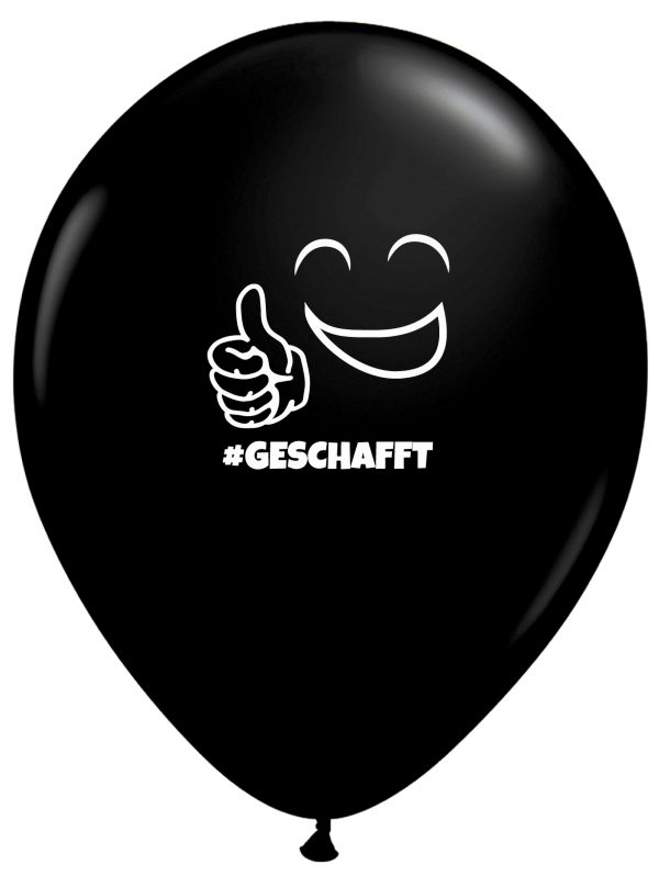 6 "Geschafft" Onyx black Latexballons
