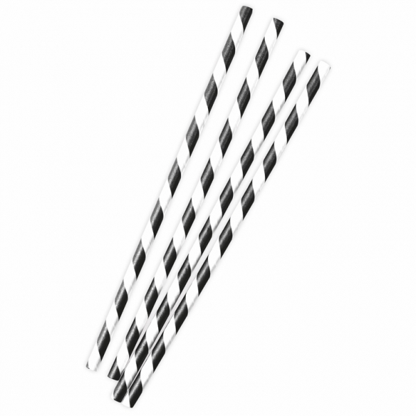 12 Papier Trinkhalme Kicker Party 19,5 cm