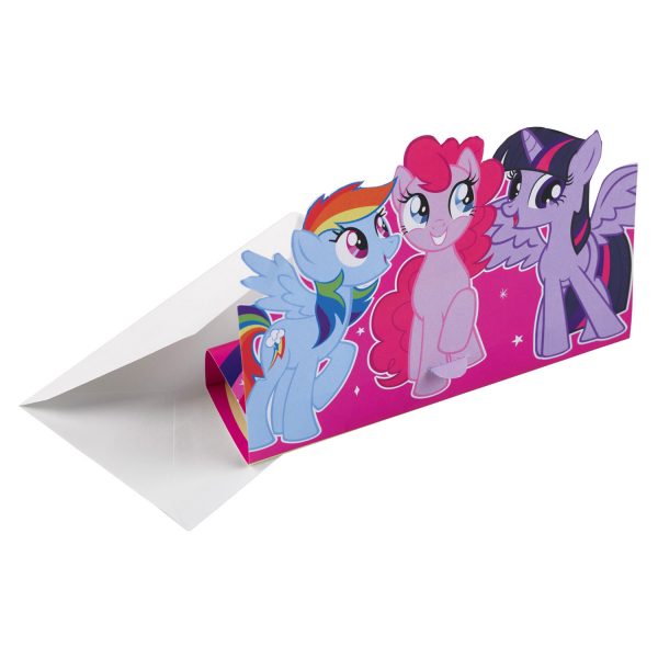 8 Einladungskarten & Umschläge My Little Pony 11,3 x 16 cm