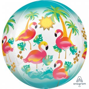 Folienballon Orbz "Let's Flamingle" 38 x 40 cm
