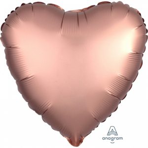 Folienballon "Satin Luxe" Rose copper Herz, 43cm