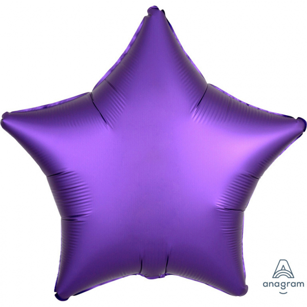 Folienballon "Satin Luxe" Purple Royale Stern