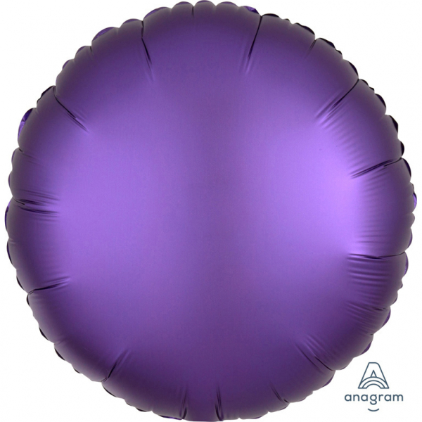 Folienballon "Satin Luxe" Purple Royale Rund, 43cm