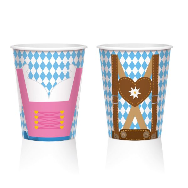 8 Becher Oktoberfest Papier 250 ml